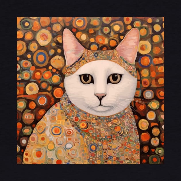 Gustav Klimt Cat with Colorful Costume by bragova